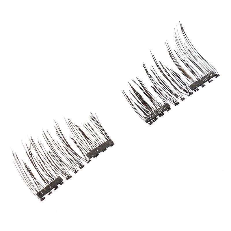 8Pcs/2 Pairs Dual Magnetic 3D False Eyelashes Long Natural Eyelashes Extension - MRSLM