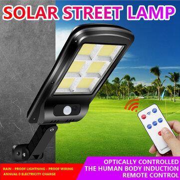 Solar Powered 4COB/6COB LED Street Light Motion Sensor Waterproof Wall Lamp Security Outdoor Decor with Remote Control - MRSLM