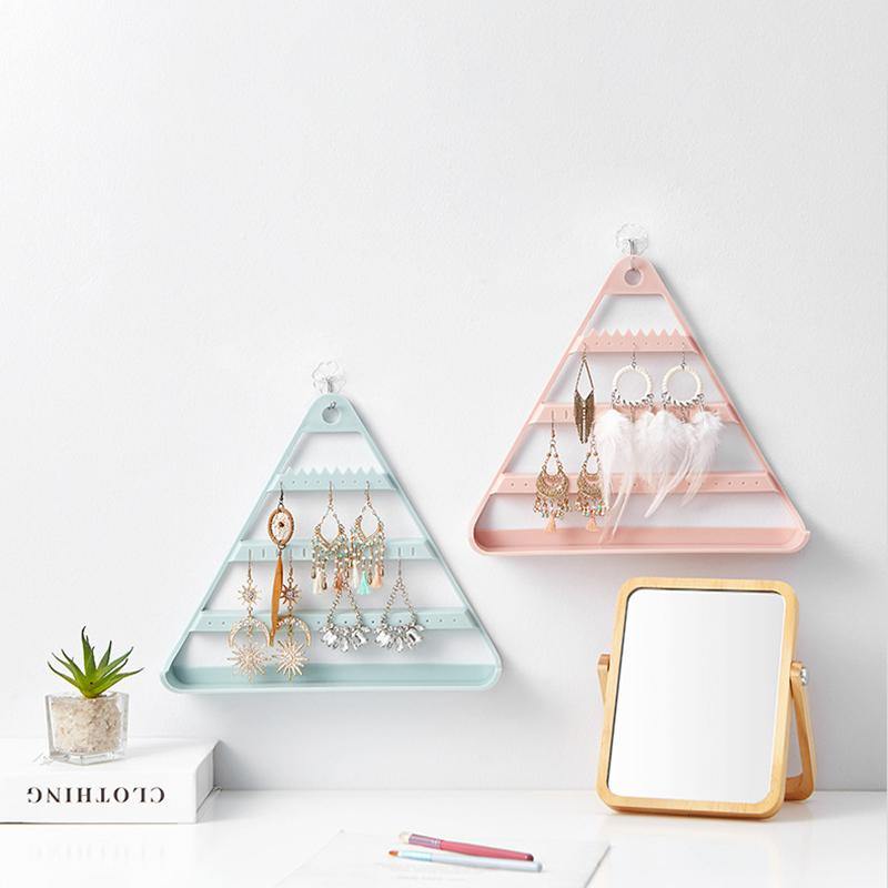 Earrings Ring Bracelet Jewelry Organizer Display Hanger Solid Color Triangle Jewelry Display Stand - MRSLM