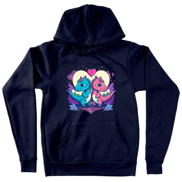 Dinosaur Print Hooded Sweatshirt - Love Graphic Hoodie - Colorful Hoodie - MRSLM