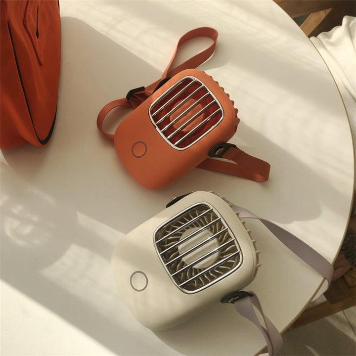 Handheld Hanging Neck Mini Fan Portable USB Charging Desktop Fan Three Gears Low Noise 1800mAh Battery Capacity - MRSLM