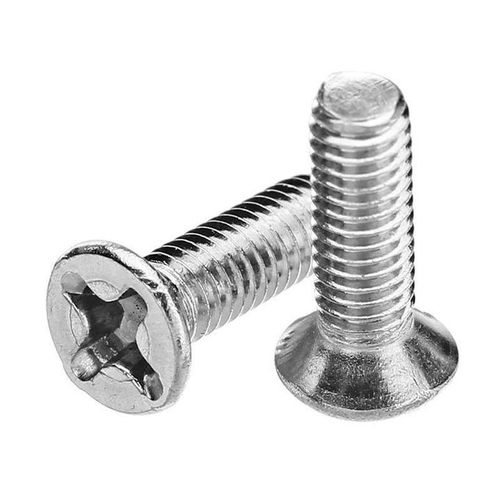 Suleve™ M3SP1 50Pcs M3 Stainless Steel Phillips Flat Head Countersunk Machine Screw 4-12mm Length - MRSLM