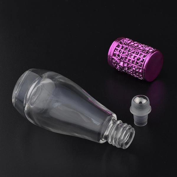 12ml Empty Perfume Bottle Metal Roller Ball Glass Bowling Shape Bottles Refillable Container - MRSLM