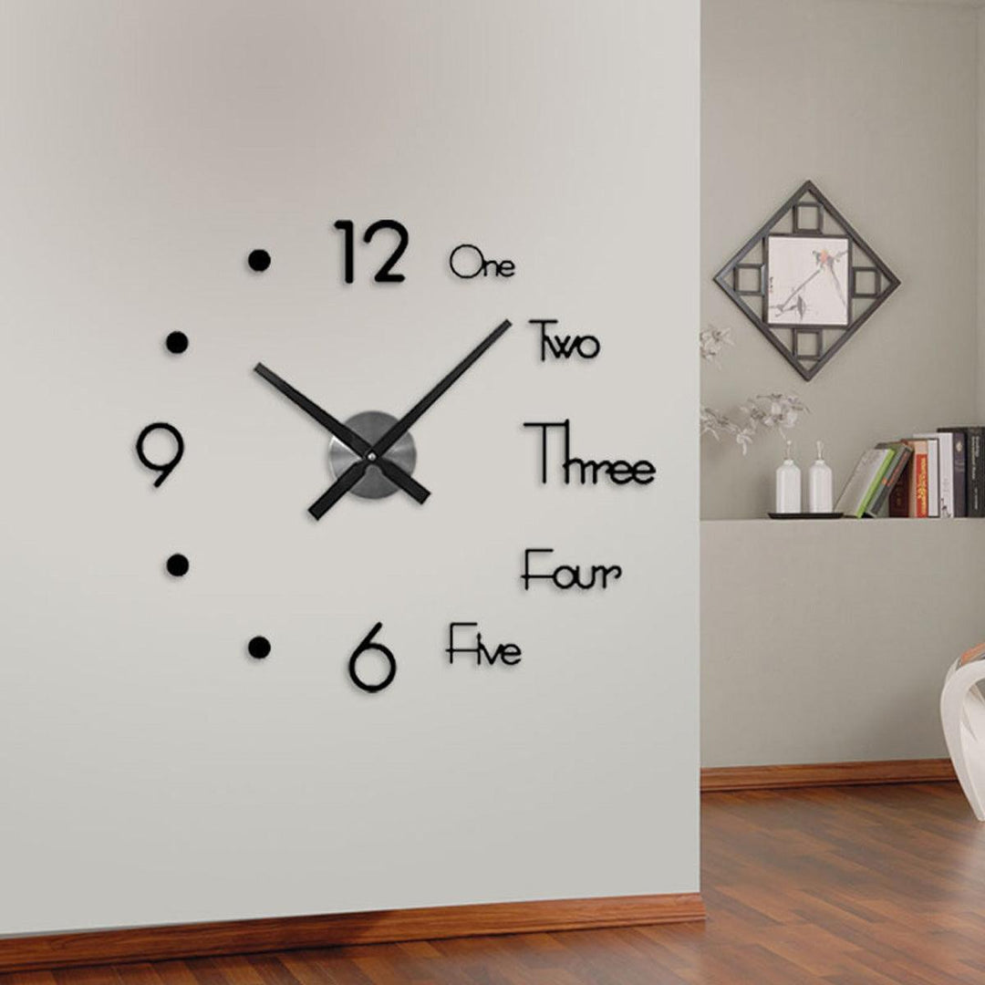 3D Modern DIY Wall Clock Mirror Surface Sticker Mechanism Clock Home Living Room Office Decor Clocks Acrylic - MRSLM