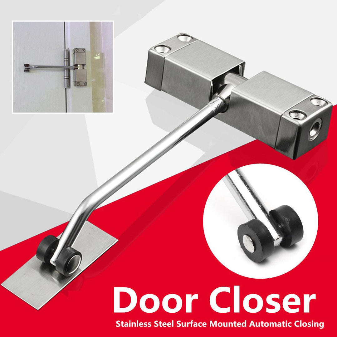 Stainless Steel Adjustable SurfacE Mounted Automatic Spring Closing Door Closer - MRSLM