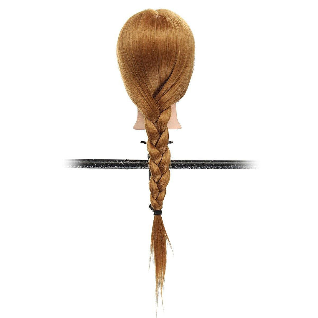 26" Long Hair Training Mannequin Head Model Hairdressing Makeup Practice with Clamp Holder - MRSLM