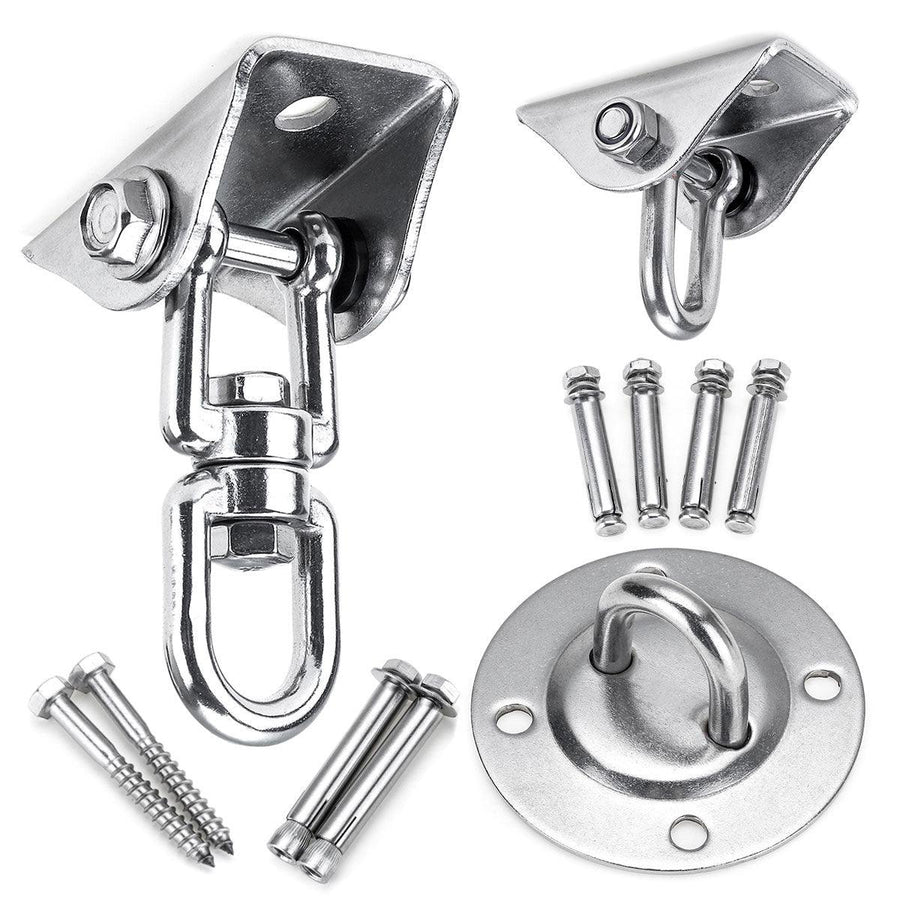 3-Types 180°/360° Heavy Duty Swivel Hangers Stainless Steel Swing Hooks For Yoga Hammock - MRSLM