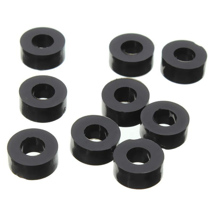 Suleve 200Pcs Flat Nylon Washer Black Round Spacer Washer Standoff Fastener Hardware 7*4*L - MRSLM