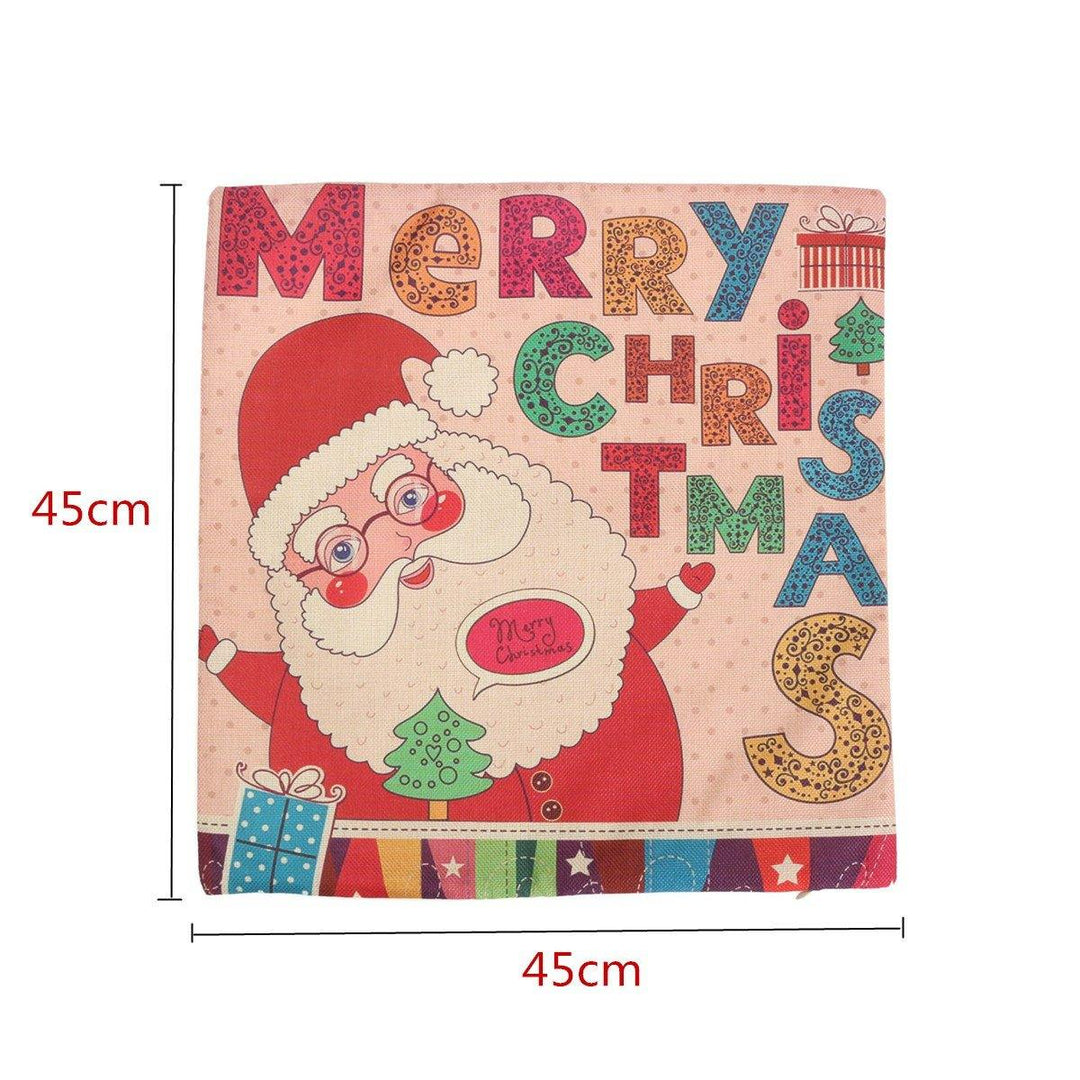 Christmas Santa Cotton Linen Pillow Case Cushion Cover Xmas Home Sofa Bed Decor - MRSLM