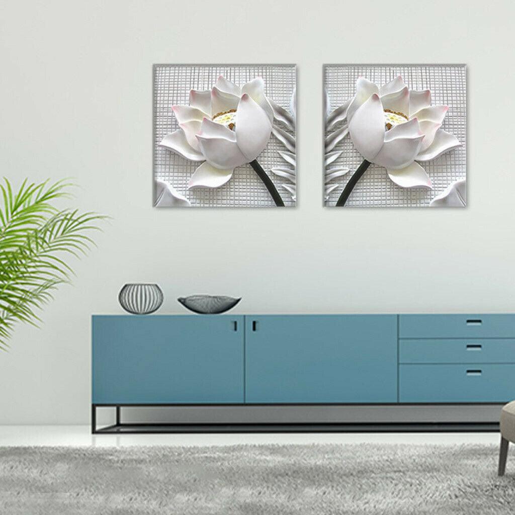 2Pcs Flowers Canvas Print Paintings Wall Decorative Print Art Pictures Frameless Wall Hanging Decorations for Home Office - MRSLM