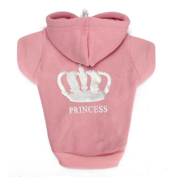 XS To XXXL Winter Pets Dog Princess Crown Printed Clothes Puppy Cat Hoodie Warm Coat - MRSLM