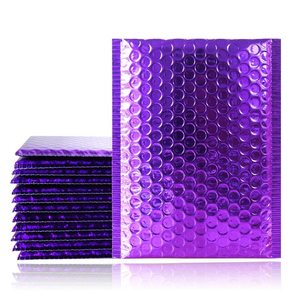 50Pcs Poly Bubble Envelope Purple Poly Bubble Mailers Aluminum Foil Bags Padded Envelopes Self Seal Bubble Envelope Shipping Mailer - MRSLM