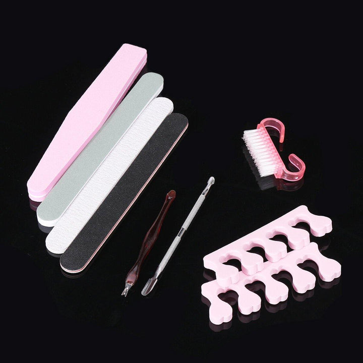 9pcs Manicure Tool Nail File Dead Skin Fork Polishing Strip Polished Nail Set - MRSLM