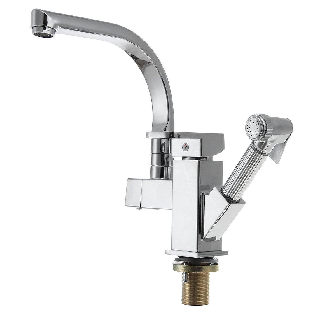 Kitchen Sink Mixer Taps 360°Swivel Spout With Pull Out Spray Faucet & 2 Hose - MRSLM