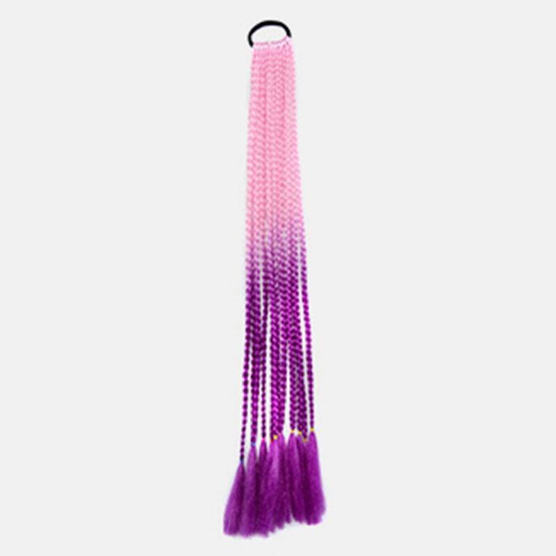 Halloween Colored Dirty Braids High Temperature Fiber Crochet Small Hair Braids Ponytail Hair Extensions - MRSLM