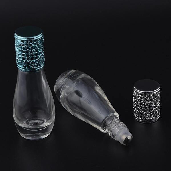 12ml Empty Perfume Bottle Metal Roller Ball Glass Bowling Shape Bottles Refillable Container - MRSLM