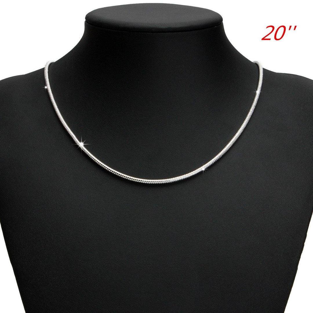 925 Silver Plated 3MM Simple Snake Unisex DIY Necklace Chain - MRSLM