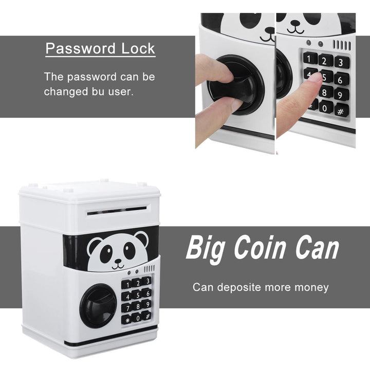 Coins Saving Box Bank Safe Box Automatic Deposit Banknote Christmas Gift Panda Electronic Piggy Bank ATM Password Money Box Cash - MRSLM