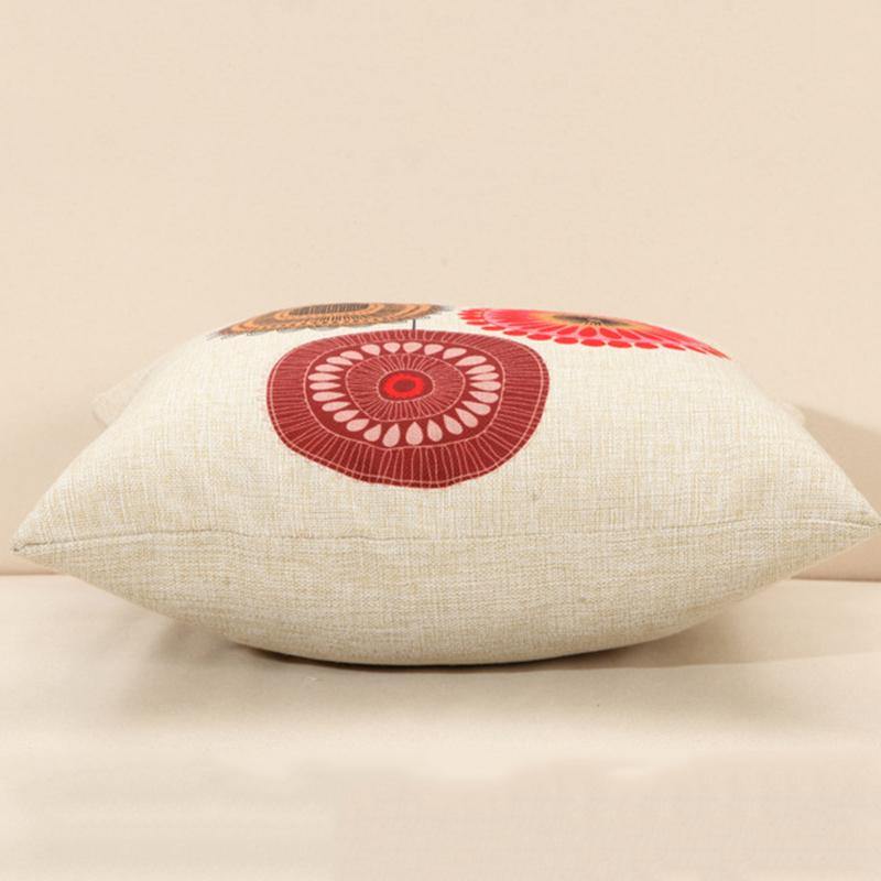 Concise Style Flower Pattern Decoration Cushion Cover Square Linen Pillow Case - MRSLM