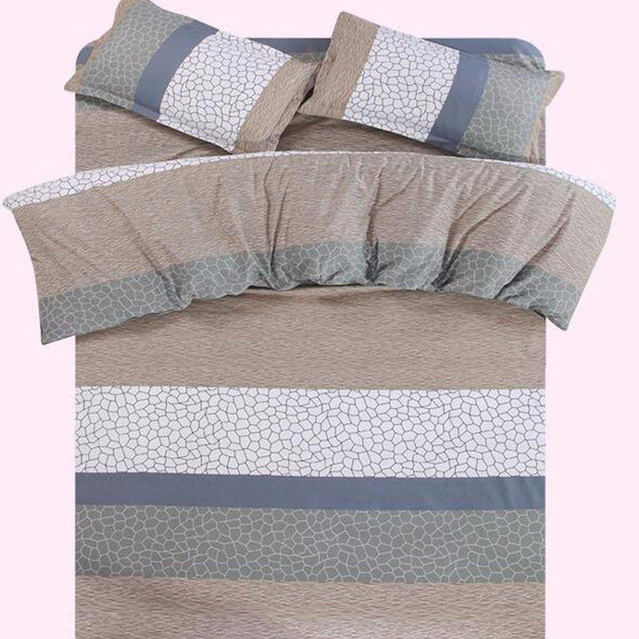 1.5m/1.8m 4 pcs Cotton Bedding Set Pillowcase Quilt Duvet Cover Flat Sheet Elegent Noble Bedding - MRSLM