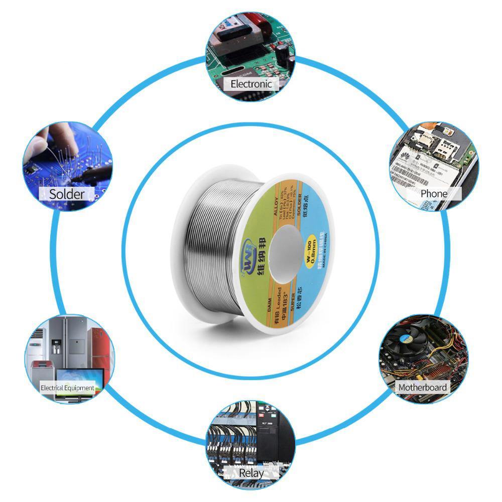 WNB 90g 63/37 Rosin Core Tin Lead 183℃ Melt Silver Solder Wire Welding Flux 2.0% Iron Cable Reel 0.3mm 0.4mm 0.5mm 0.6mm 0.8mm - MRSLM