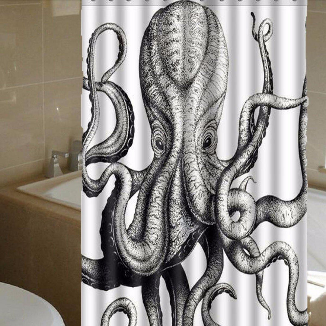 Octopus Bathroom Waterproof Shower Curtain Polyester Fabric Bathroom Curtain - MRSLM