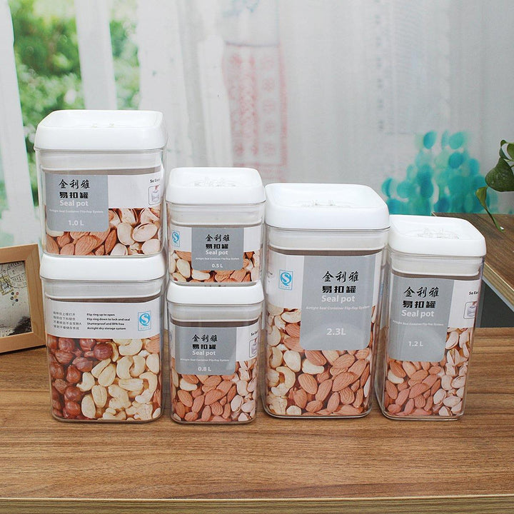 Airtight Kitchen Food Storage Container With Lid Vacuum Seal Cereal Food Fresh Keeping Box - MRSLM