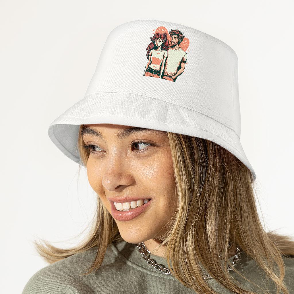 Love Print Bucket Hat - Romantic Hat - Printed Bucket Hat - MRSLM