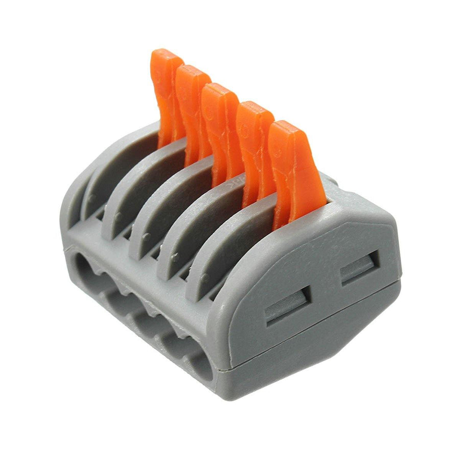 Excellway® ET25 5 Pins Spring Terminal Block 10Pcs Electric Cable Wire Connectors - MRSLM