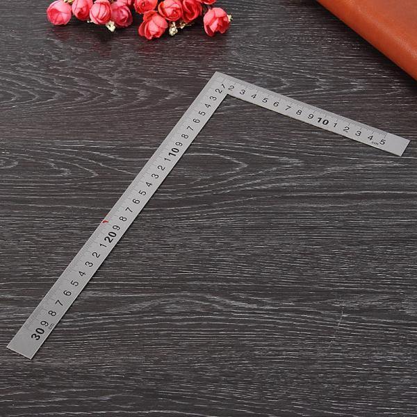 150 x 300mm Metric Square Ruler Stainless Steel 90 Degree Angle Corner Ruler - MRSLM