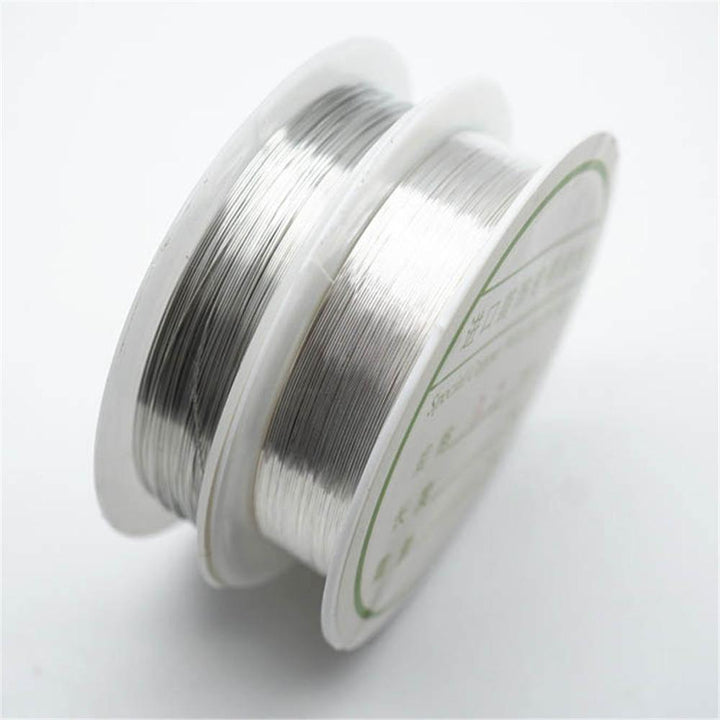 2-1.0mm Craft Beading Wire Silver Copper Wire For Bracelet Necklace Jewelry DIY Accessories - MRSLM