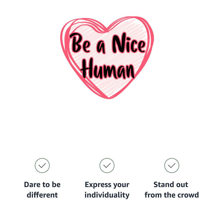 Be a Nice Human Women's T-Shirt - Heart Print T-Shirt - Graphic Relaxed Tee - MRSLM