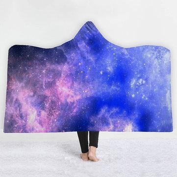 Winter Galaxy Star Plush Wearable Hooded Blankets Throw Dual Layer 3D Printing - MRSLM