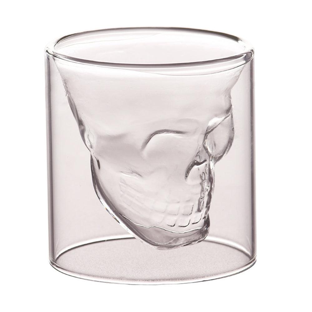 1Pcs Double Glass Skull Cup 75/150/250ml Transparent Milk Tea Coffee Water Mug Drinks Glass Reusable Tool Bar Accessories - MRSLM