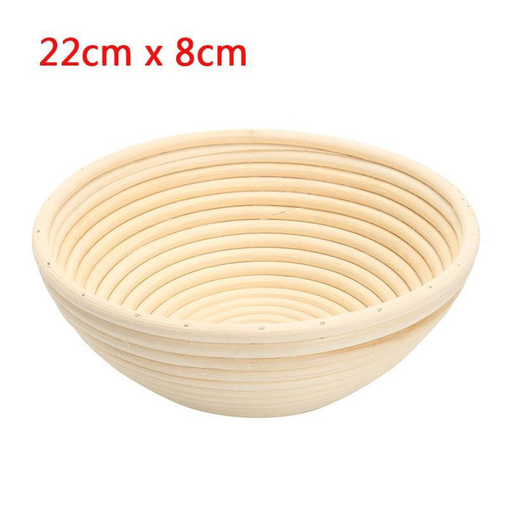 Round Banneton Brotform Rattan Basket Bread Dough Proofing Rising Loaf Proving 4 Sizes - MRSLM