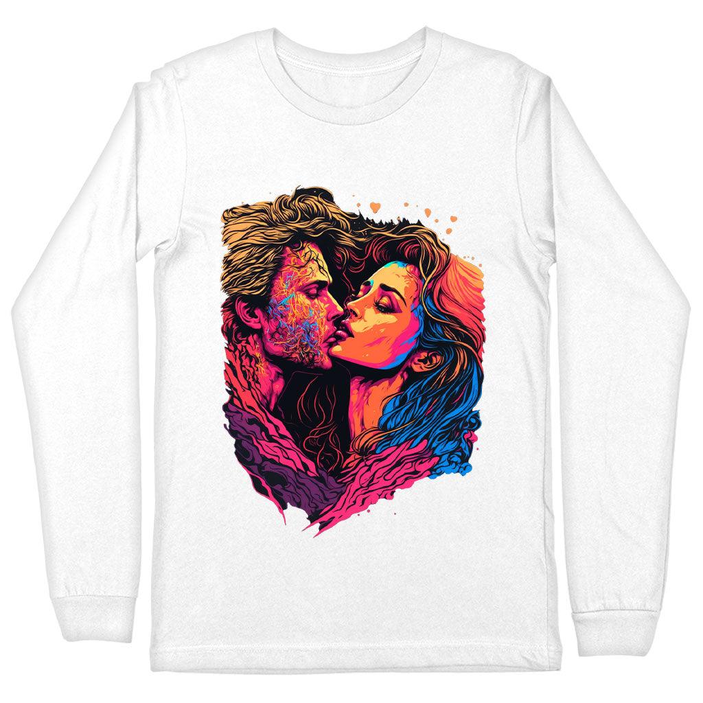 Passion Long Sleeve T-Shirt - Couple Print T-Shirt - Unique Long Sleeve Tee - MRSLM