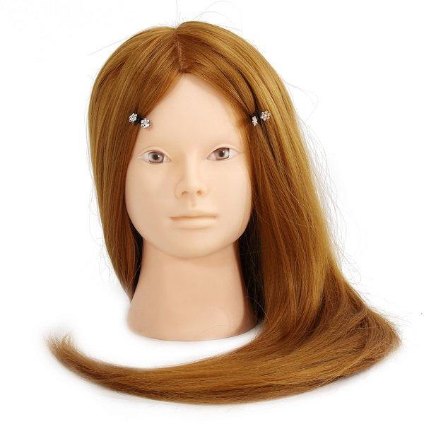 26" Long Hair Training Mannequin Head Model Hairdressing Makeup Practice with Clamp Holder - MRSLM