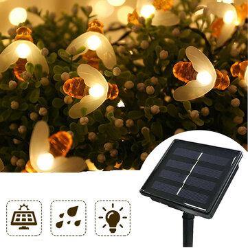 4.85m 6.35m 7.85m Solar Powered LED String Light Waterproof Bee Outdoor Garden Lamp for Gift Decor Party - MRSLM