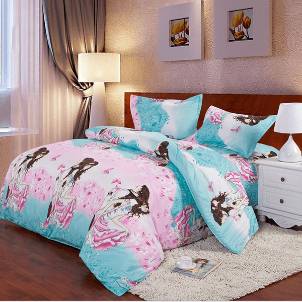 3 Or 4pcs Cotton Blend Mix Patterns Paint Printing Bedding Sets Twin Full Queen Size - MRSLM