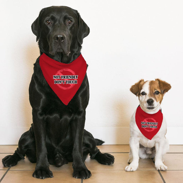 Not Friendly Don't Touch Pet Bandana Collar - Quote Scarf Collar - Graphic Dog Bandana - MRSLM