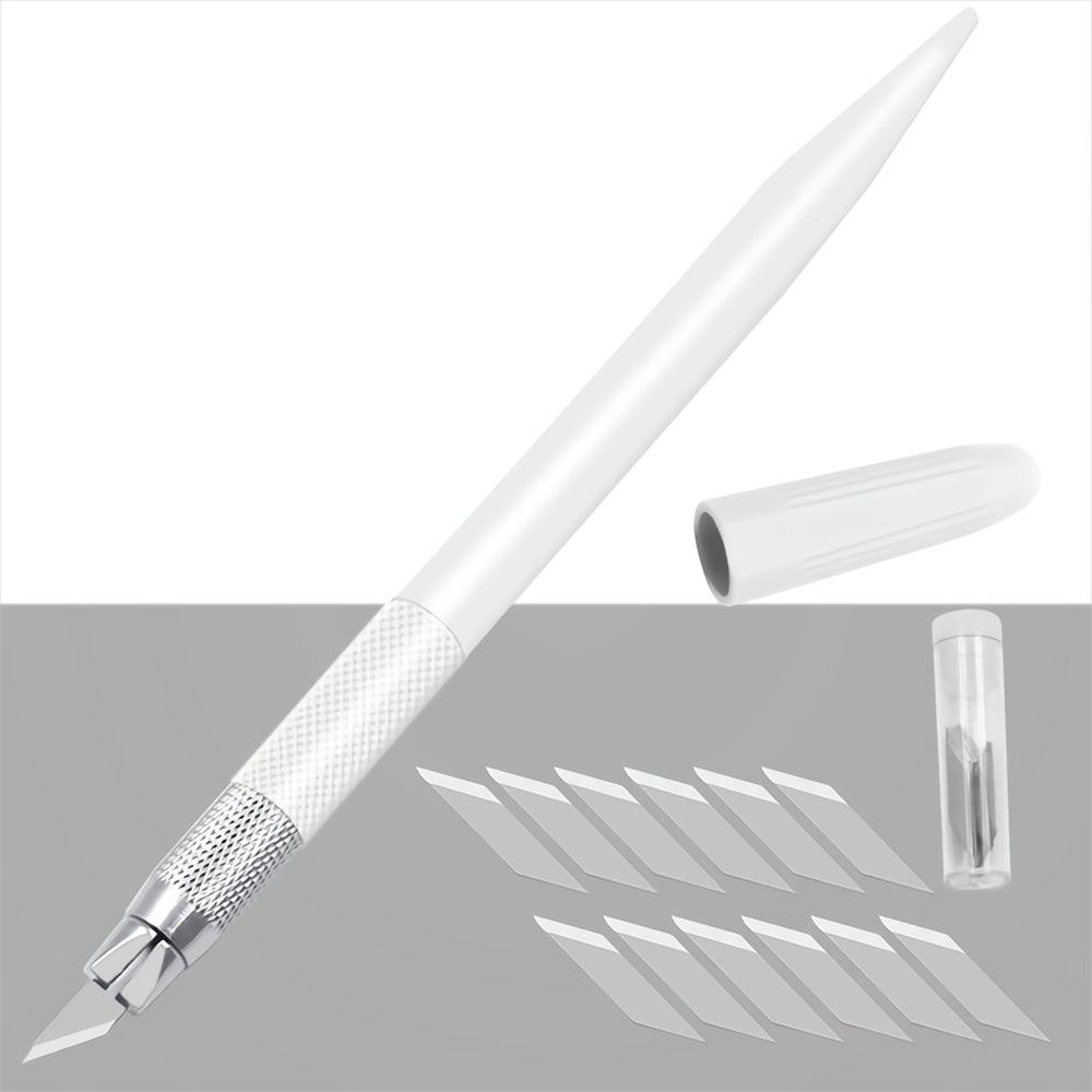 1pcs Utility Knife with 12pcs Blades Paper Cutter Craft Pen Engraving Knife DIY Repair Hand Tools Carving Gift Stationery Art Supplies - MRSLM