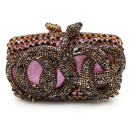 Python Diamond-studded Dinner Bag Magnetic Clasp Chain Clutch - MRSLM