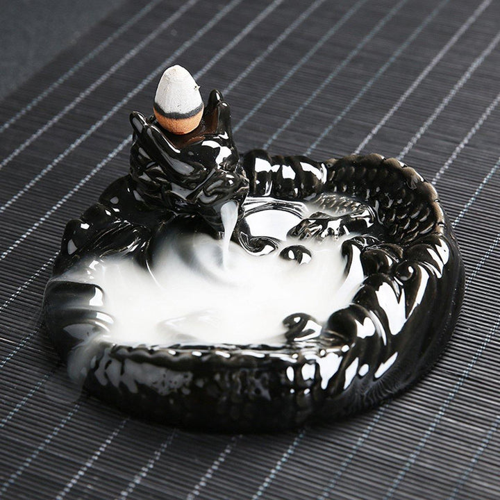 Backflow Incense Burner Holder Ceramic Zen Incense Waterfall Censer Base Decor - MRSLM