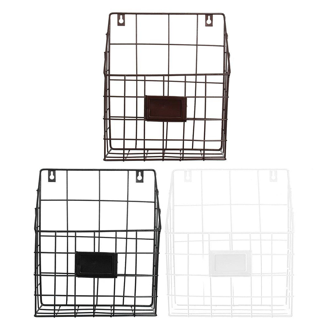 Modern Wire Magazine Newspaper Storage Baskets Wall Mounted Hanging Rack Post Organizer - MRSLM