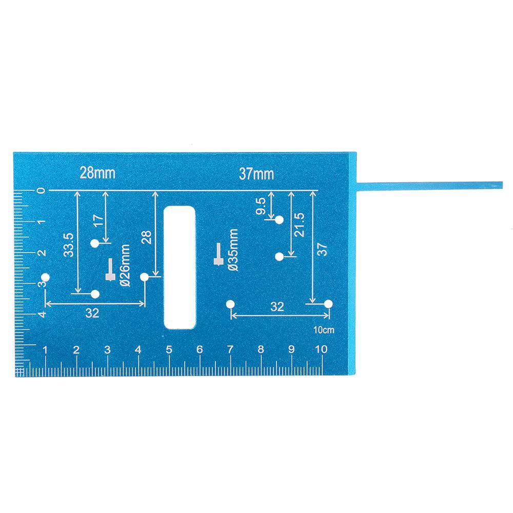 Drillpro 2 In 1 45/90 Degree Multifuction Aluminium Alloy Angle Ruler 20-35mm Woodworking Mounting Hinge Jig - MRSLM