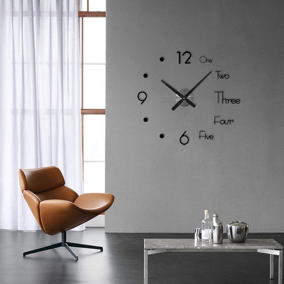 3D Modern DIY Wall Clock Mirror Surface Sticker Mechanism Clock Home Living Room Office Decor Clocks Acrylic - MRSLM