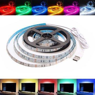 2M Non-Waterproof USB SMD3528 TV Background Computer LED Strip Tape Flexible Light DC5V - MRSLM