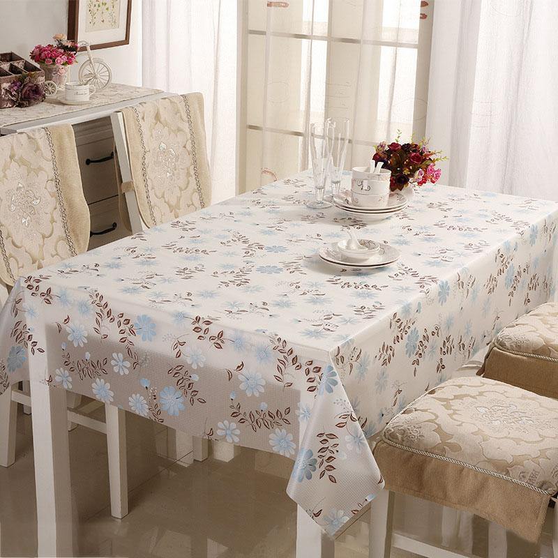 PVC Tasteless Waterproof Tablecloth Transparent Soft Glass Table Mat Stripe Grid Printing Table Cloth - MRSLM