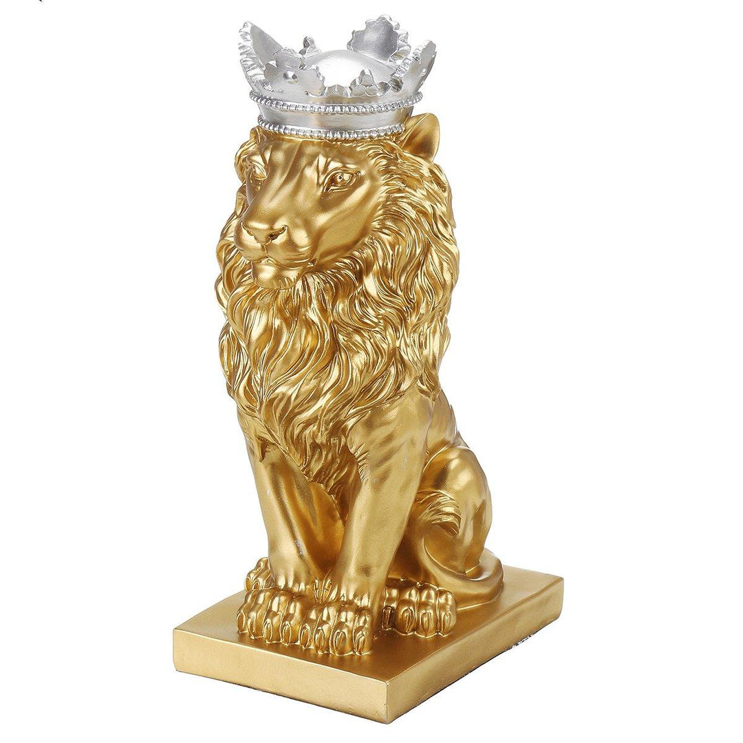 Nordic Style Crown Lion Statue Handicraft Decorations for Home Office Hotel Desk - MRSLM