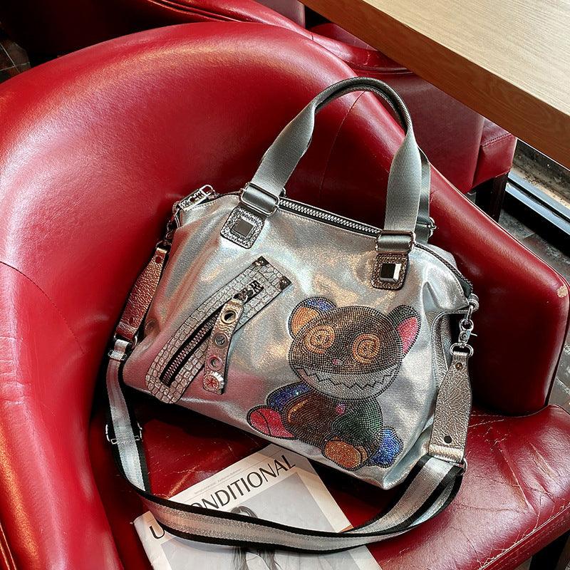 Large-capacity Soft Leather Hot Drilling Single-shoulder Diagonal Bag - MRSLM